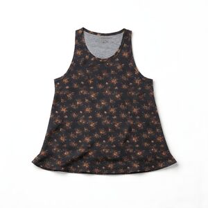 Floral Blue Tank Top With Front Pocket